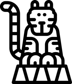 Circus Tiger Outline Drawing Svg Vector, Free Vectors File